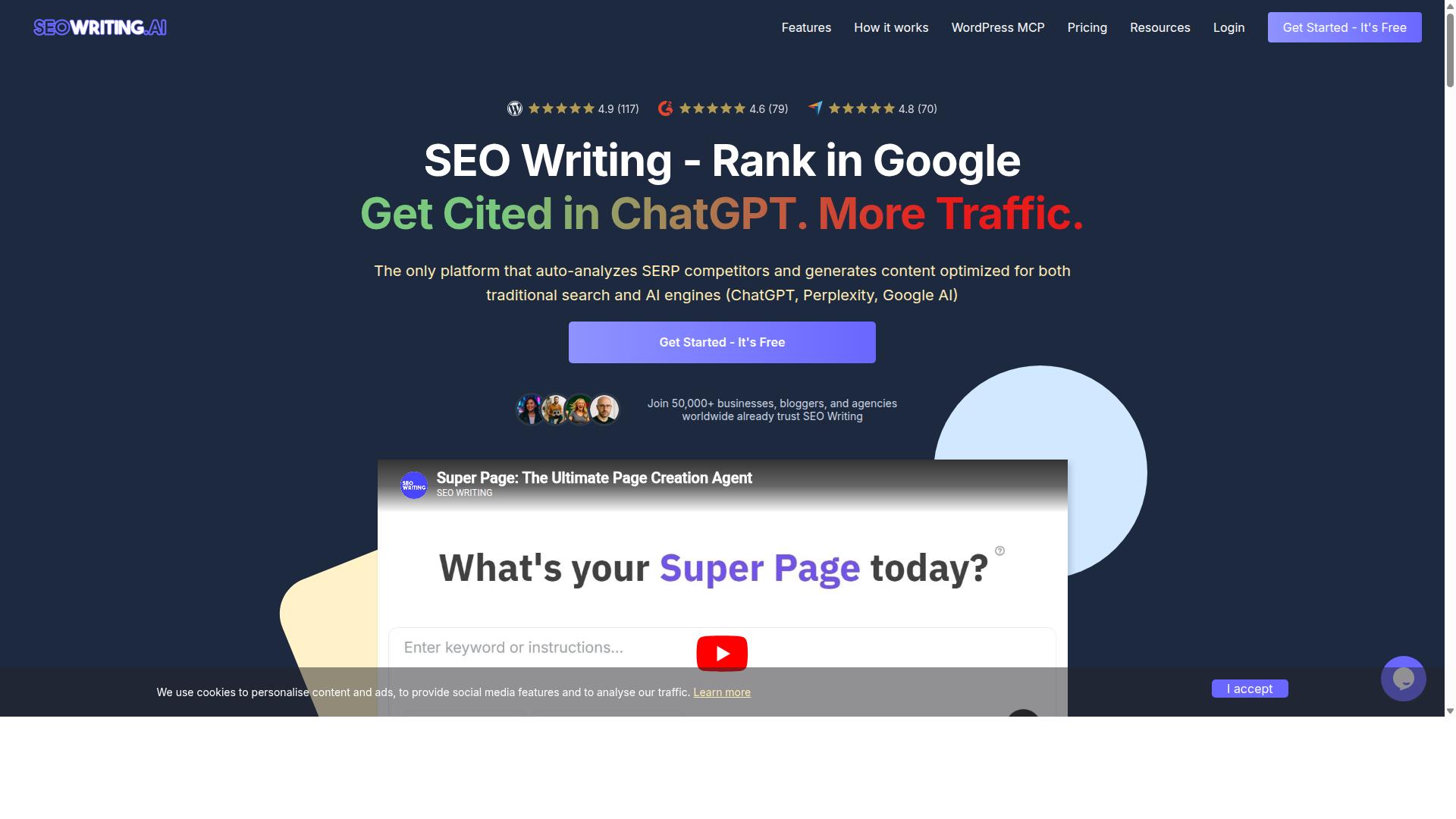 WriterSEO website